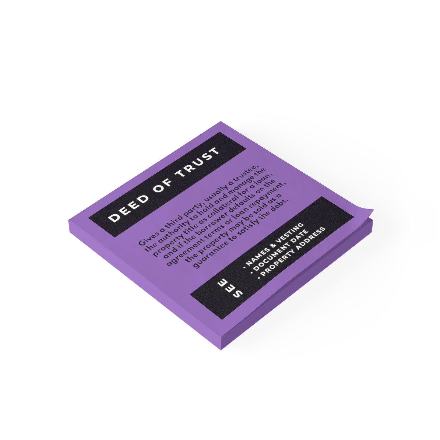 50-Sheet Post-it® Note Pad | Deed of Trust