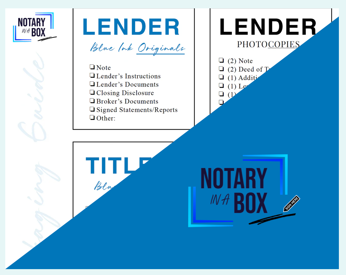 Printable PDF | Guide for Loan Document Packaging and Organizational Cutout